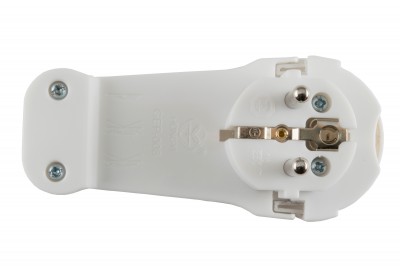 Conector cu pamantare, alb - NV FP 2